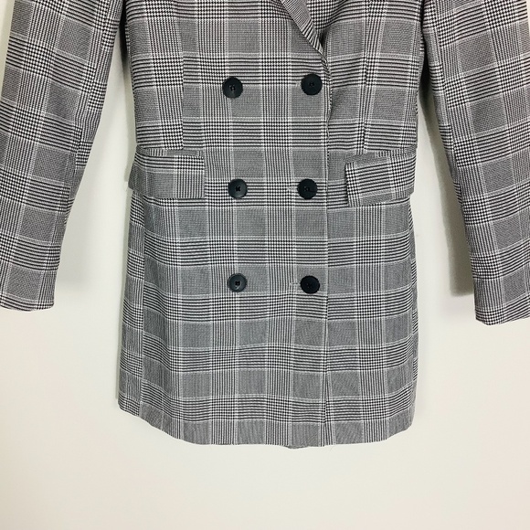Pull‎ & Bear Double Breasted Houndstooth Blazer Jacket - Picture 7 of 12